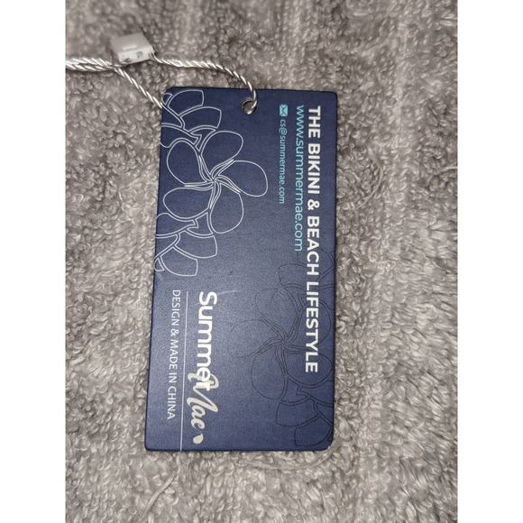 Summer Mae Tankini Swimsuit Set Halter Top Ruched Sides Coral Pink Blue L‎ NWT - Picture 3 of 10